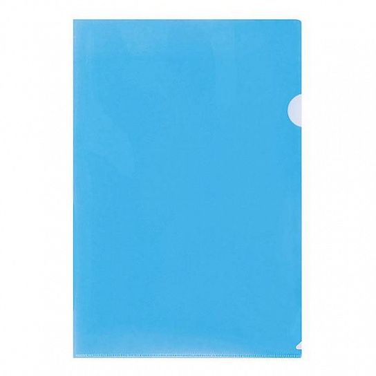 Папка-уголок LITE А4, прозрачный пластик 100 мкм, синяя