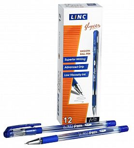 Ручка шариковая LINC Glycer 0,7 мм синяя резиновый грип