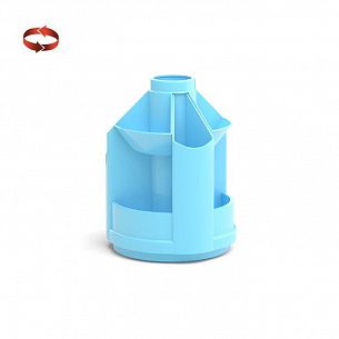 Подставка для канц ErichKrause MINI DESK PASTEL 10 отделений вращающийся голубой пластик