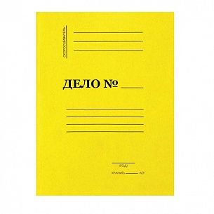 Папка-скоросшиватель ДЕЛО А4,  желтая, мелованный картон 320 г/м2