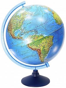 Интерактивный глобус Земли физико-политический 320 мм. с подсветкой от батареек