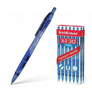 Ручка шариковая автоматическая ErichKrause XR-30 0,7 мм синяя резиновый грип