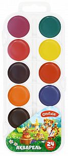 Краски акварельные Creativiki 24 цвета пластиковая упаковка, без кисти, европодвес