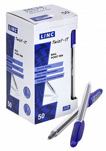 Ручка шариковая автоматическая одноразовая LINC TWIST-IT, 0,7 мм, cиняя