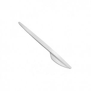 Нож одноразовый столовый Мистерия полистирол 165 мм белый 100 шт/упак