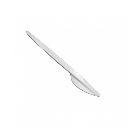 Нож одноразовый столовый Мистерия полистирол 165 мм белый 100 шт/упак