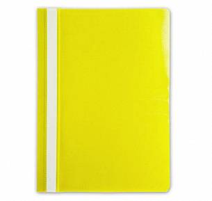 Папка-скоросшиватель LITE А4, желтая, пластик 110 мкм, карман для маркировки