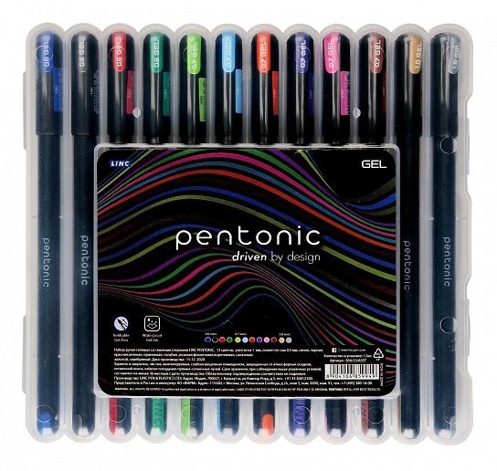 Набор гелевых ручек LINC PENTONIC 0,6 мм, 12 шт., 12 цветов