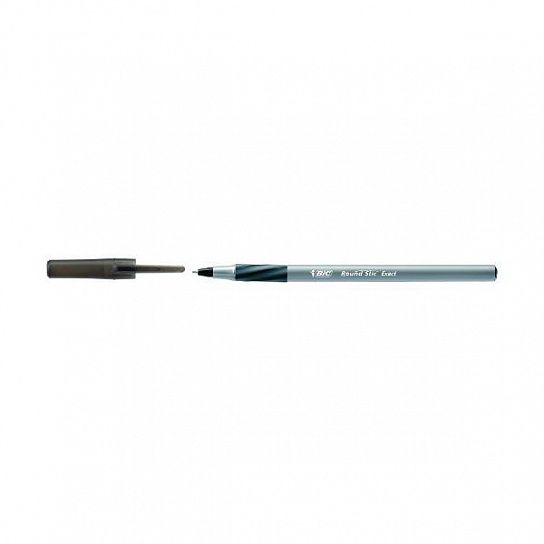Ручка шариковая одноразовая  BIC Round Stic Exact 0,7 мм черная, резиновый грип