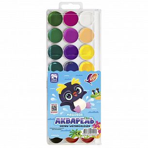 Акварель Луч ZOO 24 цвета, без кисти, пластиковая упаковка с европодвесом