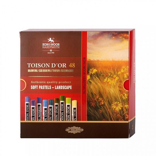 Пастель художественная сухая мягкая Koh-I-Noor TOISON D`OR SOFT LANDSCAPE 8516 48 цв. ассорти, круглая в картонной упаковке