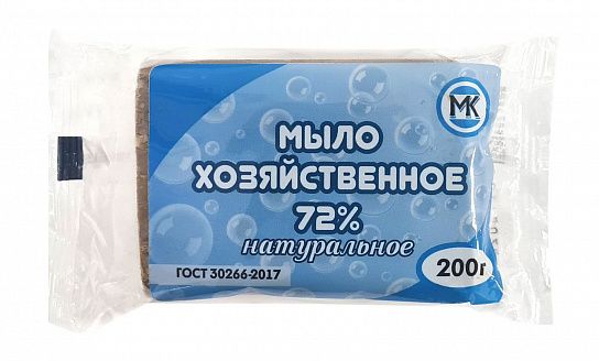 Мыло хозяйственное кусковое МК ХОЗЯЙСТВЕННОЕ 200 г отбеливающее, флоу-пак