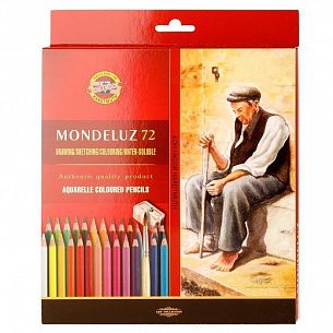 Набор акварельных карандашей Koh-I-Noor MONDELUZ OLD MAN 3714 72 цвета с кистью и точилкой