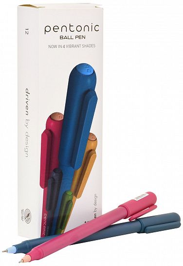 Ручка шариковая Linc PENTONIC Color синяя 0,7 мм, круглый корпус ассорти, игольчатый наконечник