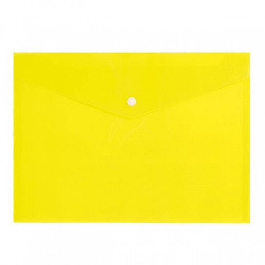 Пластиковый конверт INFORMAT А4, на кнопке, прозрачный 150 мкм, желтый