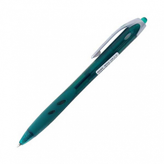 Ручка шариковая автоматическая REXGRIP 0,7 мм зеленая резиновый грип