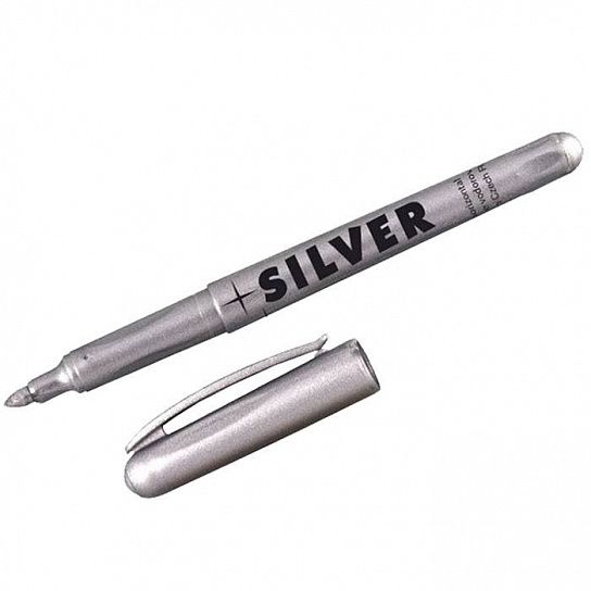 Маркер универсальный CENTROPEN SILVER, 1 мм серебро круглый