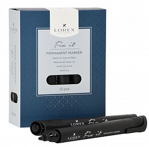 Маркер перманентный LOREX FIX IT 4 мм, черный, круглый