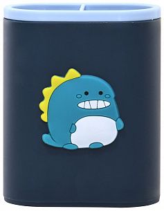 Стакан для канцелярских принадлежностей LOREX KIDS  FUN PIN NAVY BLUE 2 отделения 80х100х45 мм синий пластик