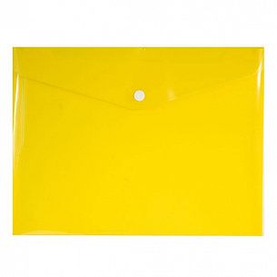 Пластиковый конверт INFORMAT А5+, на кнопке, прозрачный 180 мкм, желтый