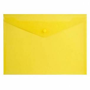 Пластиковый конверт INFORMAT А4, на кнопке, прозрачный 180 мкм, желтый