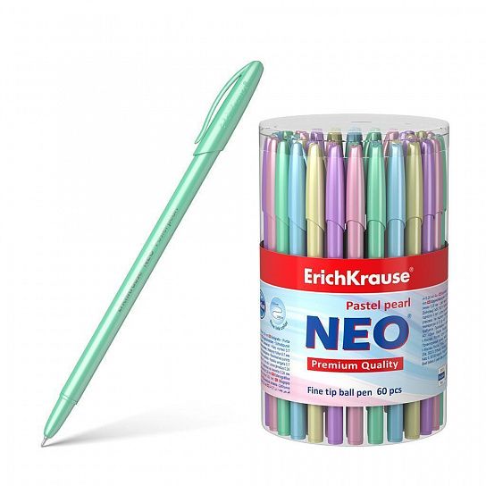 Ручка шариковая ErichKrause Neo Pastel pearl синяя 0,7мм, круглый корпус