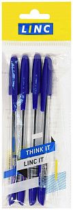 Набор шариковых ручек LINC CORONA PLUS, 0,70 мм, 4 шт., синий