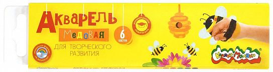 Акварель Каляка-Маляка 6 цветов, без кисти, картонная упаковка с европодвесом