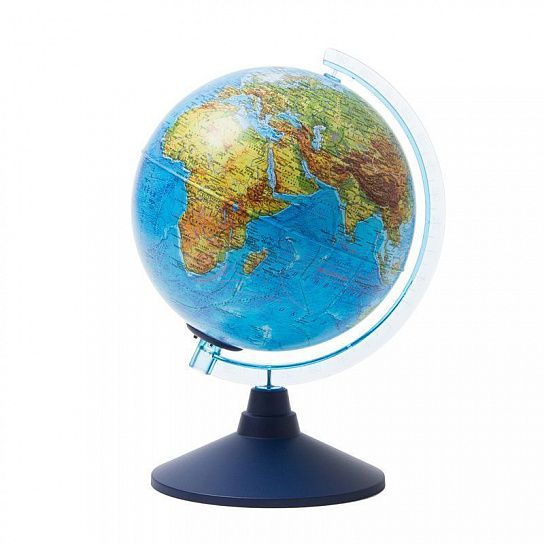 Глобус Земли физический 21 см с подсветкой