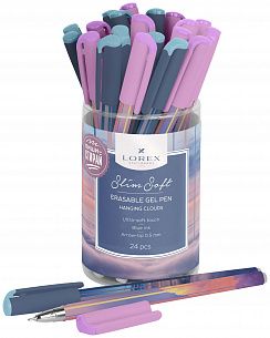 Ручка гелевая "пиши-стирай" LOREX HANGING CLOUDS Slim Soft 0,5 мм синие чернила, ultra-soft touch