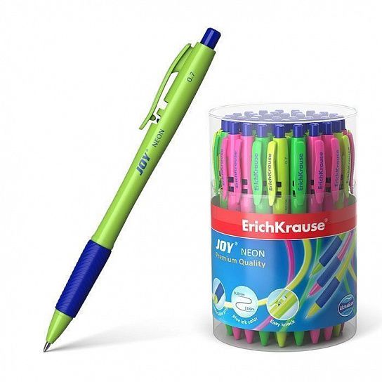 Ручка шариковая автоматическая ErichKrause JOY Neon, Ultra Glide Technology 50 шт/упак.