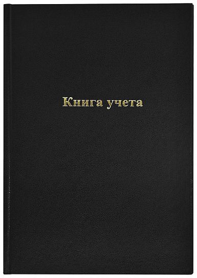 Книга учета INFORMAT А4 96 листов в клетку, офсет 60 г/м2, бумвинил, вертикальная, чёрная