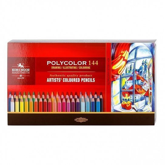 Набор цветных карандашей POLYCOLOR 3828 144 цв. металл. коробка