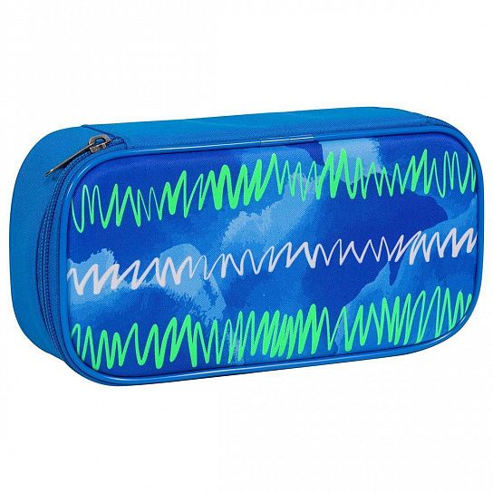 Пенал односекционный Tiger MAX JUMBO NEON SKY 110x225x65 мм синий, картон, полиэстер, с 1 откидной планкой