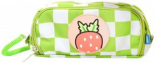 Пенал 2 отделения LOREX KIDS STRAWBERRY 210x105x70 мм зеленый, полиэстер
