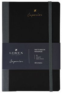 Скетчбук LOREX MAXIMIZE А5, 80л. 100 г/м2, твердая обложка soft touch и фольга серия SUPERIOR