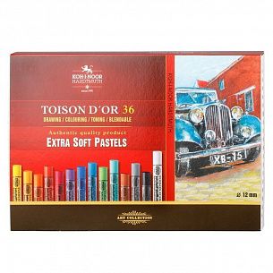 Пастель художественная сухая мягкая Koh-I-Noor TOISON D`OR EXTRA SOFT 8555 48 цв. ассорти, круглая в картонной упаковке