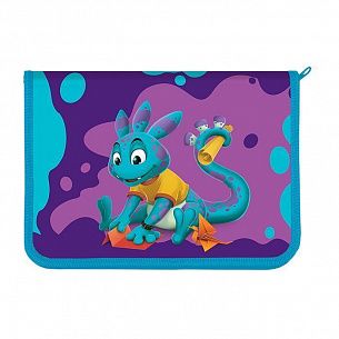 Папка для труда А4 Schoolformat SMART DINO разноцветная, пластик, полиэстер, молния с 3 сторон, откидная планка, универсальная