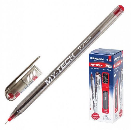 Ручка масляная PENSAN MY-TECH красный 0,7 мм