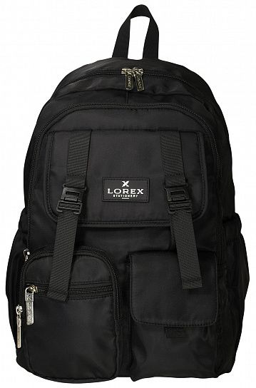 Рюкзак LOREX ERGONOMIC M17 TOTAL BLACK 19 л черн. 43x29x15 см 2 отд. молния, фастексы универс.