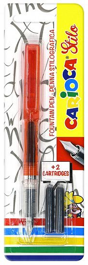 Ручка перьевая Carioca STILO 1 мм синий 3 картриджа блистер