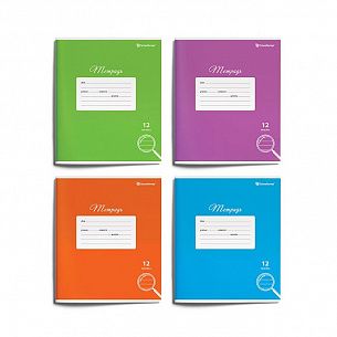 Комплект тетрадей Schoolformat 12 л. линия ОДНОТОННАЯ ШКОЛЬНАЯ офсетная обложка, 20 шт