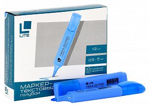Маркер текстовый классический LITE 0,5-5 мм голубой скошенный 1 шт