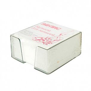 Блок для записей в подставке Рантис, 90x90x45 мм, дымчатая подставка, белый блок белизна 92—100%