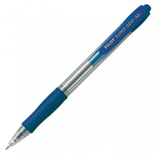 Ручка шариковая автоматическая SUPER GRIP 1 мм синяя резиновый грип