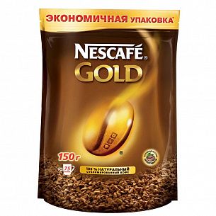 Кофе NESCAFE GOLD растворимый сублимированный 150 г. в пакете