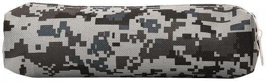 Пенал-тубус 1 отделение Creativiki КАМУФЛЯЖ ПИКСЕЛЬ 195x45x45 мм черный, ПВХ