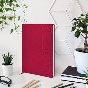 Ежедневник недатированный, А5, LOREX NOTES CLASSIC, 128 л., мягкая обложка, бордо металлик, с блинтовым тисненим, ляссе, тонированная бумага