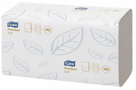 Полотенца бумажные TORK PREMIUM H2 M-сложение, 2 слойные, 21,2х34см, 110 л., белые