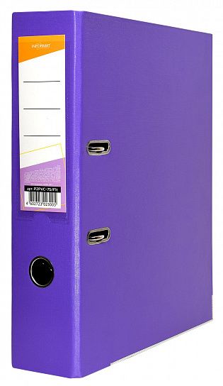 Папка-регистратор INFORMAT 75 мм двухстороннее покрытие PVC, фиолетовая